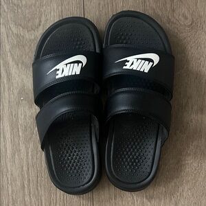 Nike Black and White Slide Sandals